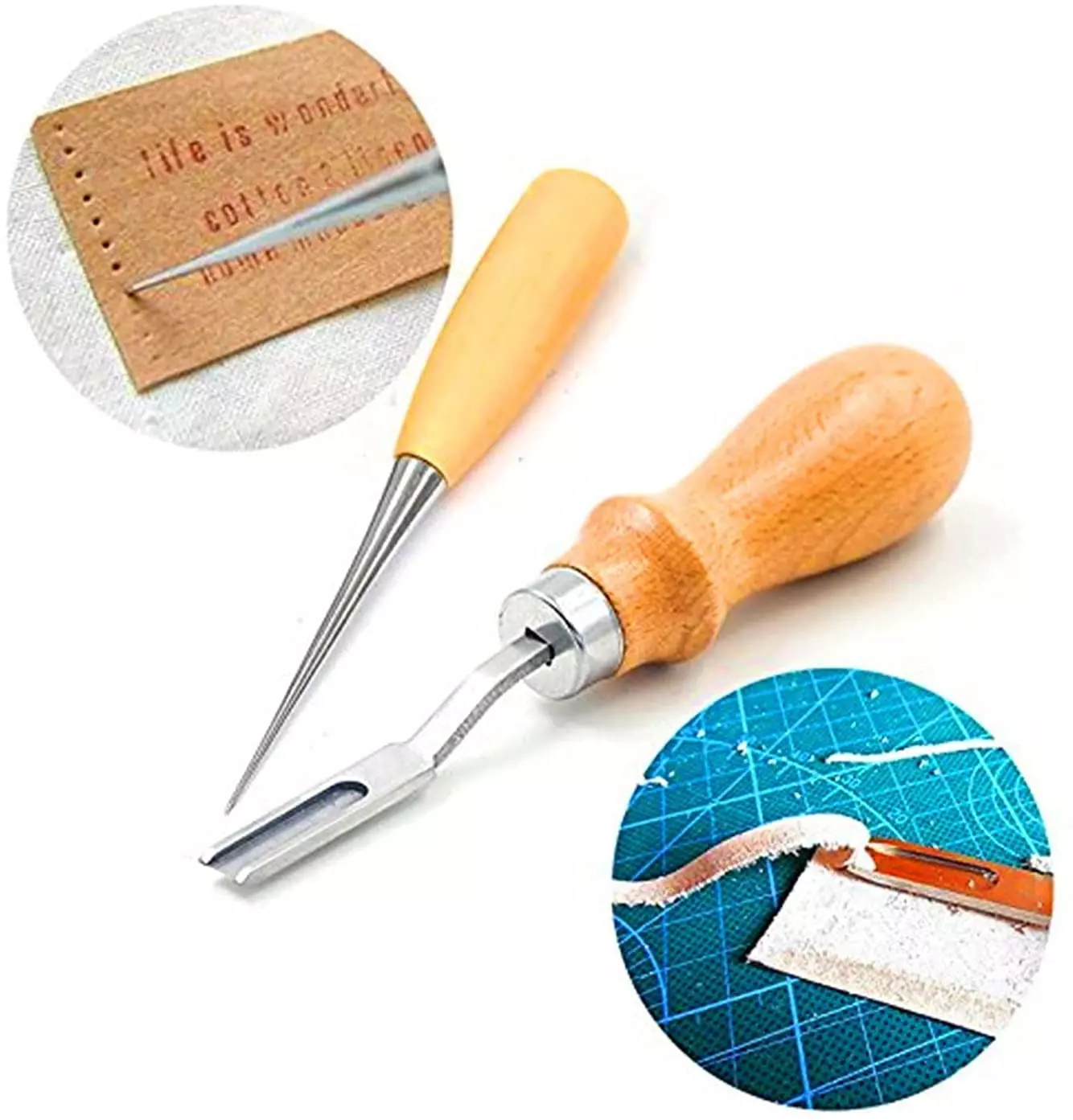 Premium 18-Piece Leather Craft Tools Kit - Stitching, Stamping, Saddle  Making