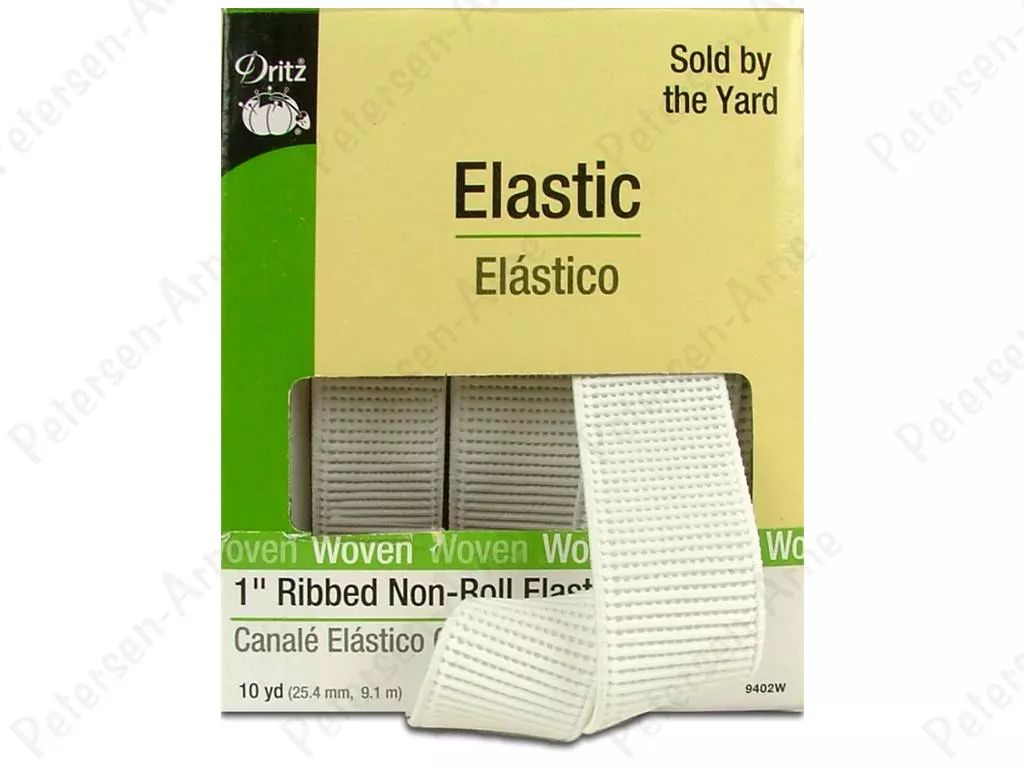 Dritz Non-Roll Elastic 1-1/2X10yd-White