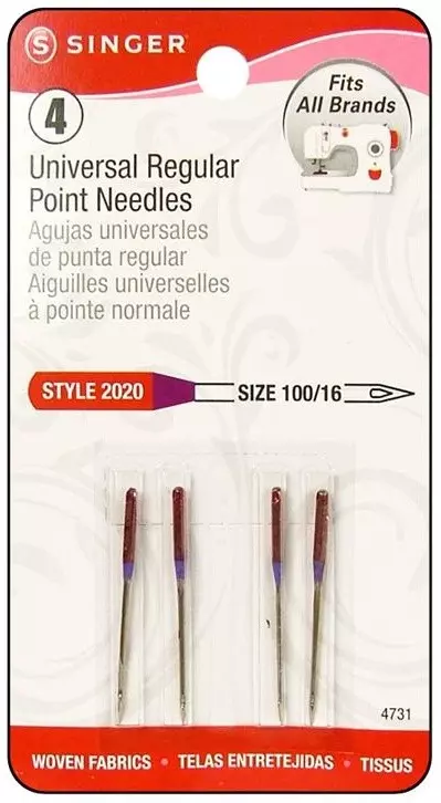 Singer Titanium Universal Regular Point Machine Needles for Woven Fabric,  Assorted Sizes, 10-Pack
