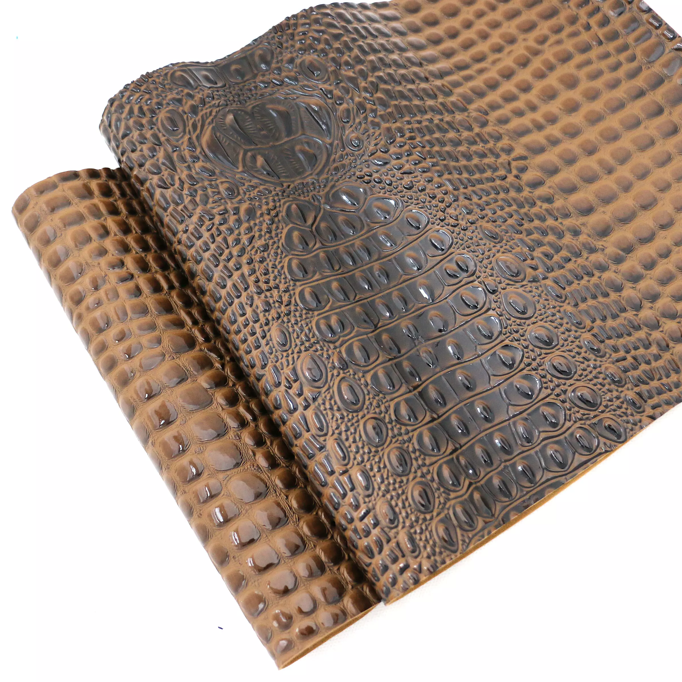 Crocodile 100% PU Faux Leather Vinyl Fabric [Free Shipping]