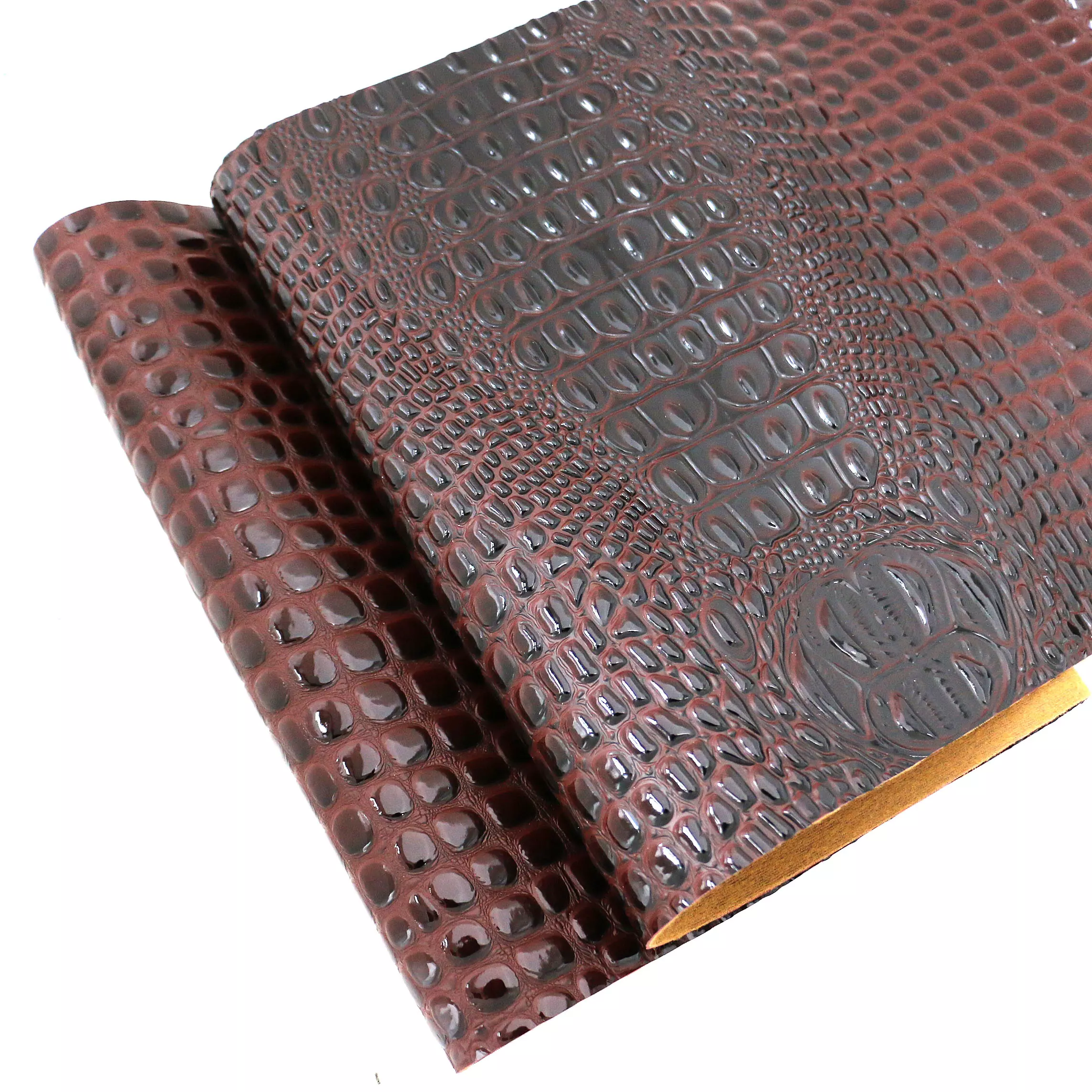 Highlight Crocodile Pattern Faux Leather Fabric Vinyl Upholstery Bag Craft  DIY