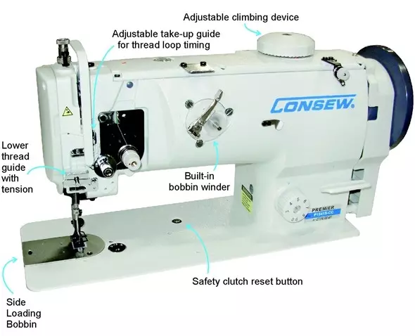 Consew 146RB single-needle, Walking-Foot Zigzag Machine Stitch Type-1A w/ Table and Motor (Table Comes Assembled)