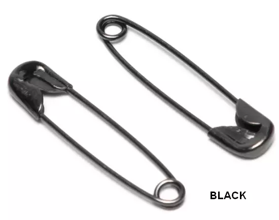 Safety Pins: Dressmaker Safety Pins 3/4 Inch Long - Black