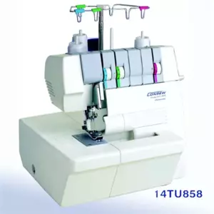 Consew 14TU858 Portable Portable Coverstitch Industrial Sewing Machine With Table and Servo Motor