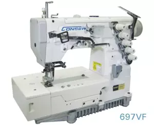 Consew 697VF High Speed Coverstitch Industrial Sewing Machine With Table and Servo Motor