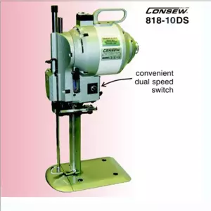 ​Consew 818-10DS Straight Knife Cloth Cutting Machine with Automatic Abrasive Belts Sharpener With Table and Servo Motor