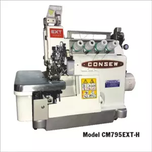 Consew CM795EXT-H 2 Needle 5 Thread High Speed Overlock Industrial Sewing Machine With Table and Servo Motor