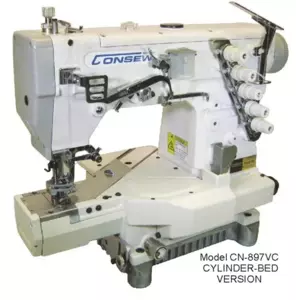 Consew CN-897VC V-series High Speed Coverstitch Industrial Sewing Machine With Table and Servo Motor