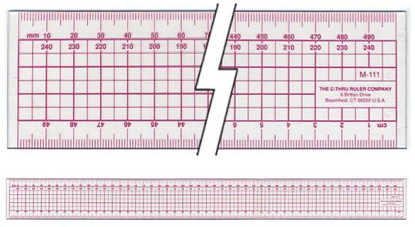 c thru metric grid ruler cm mm scales pattern