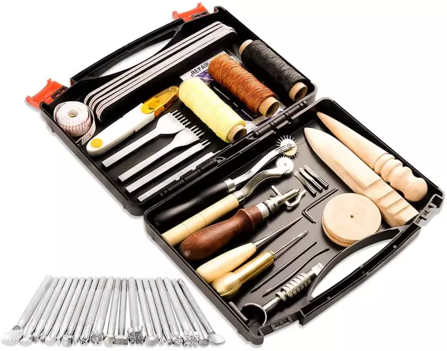  PLOOLP 36Pcs Leather Sewing Kit Leather Working Tools
