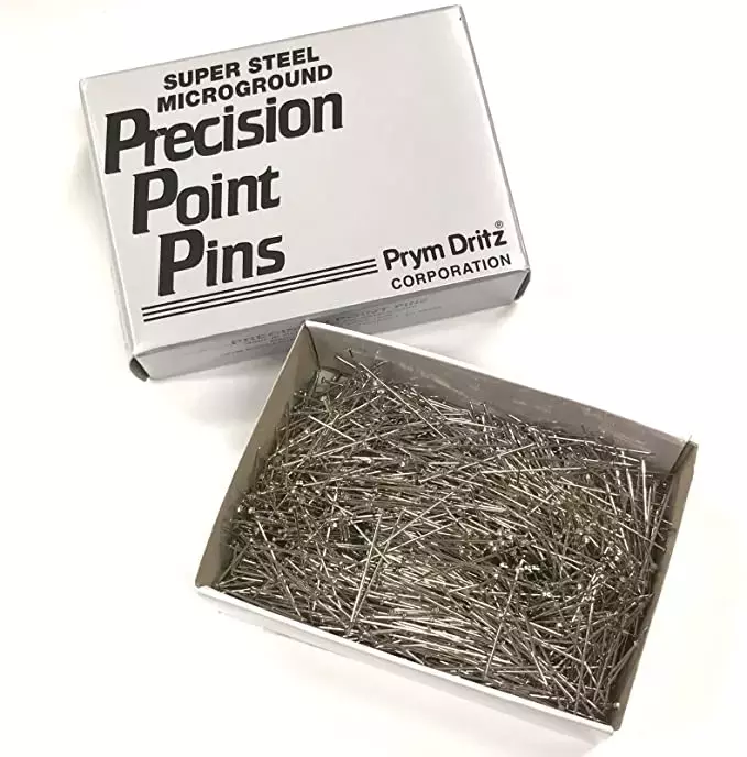 20 Straight Stainless Steel Dressmaker Pins Holder