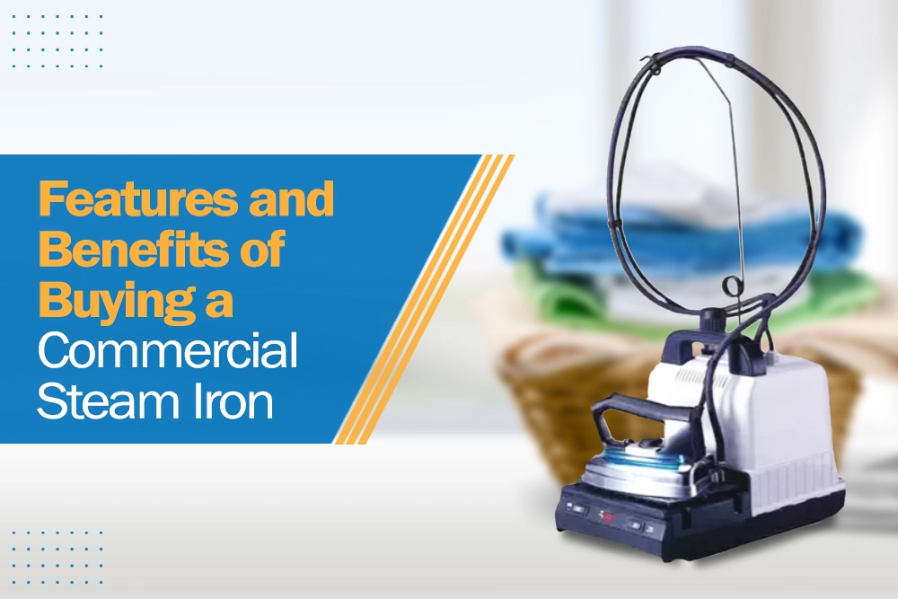 Light image with a commercial steam iron with the text 